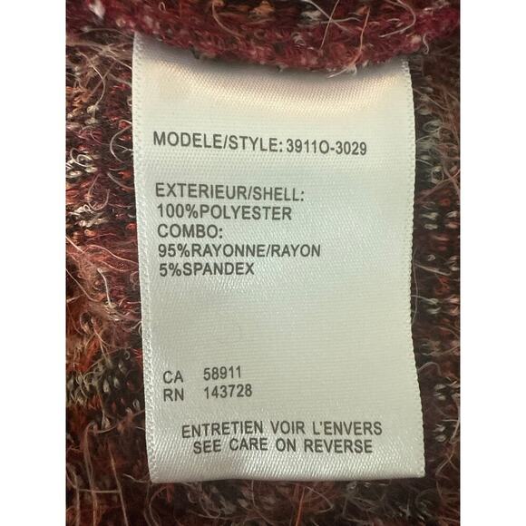 TRIBAL Fuzzy Stripe Sweater Multicolor Long Sleeve Cozy Knit Size XS - Picture 7 of 8